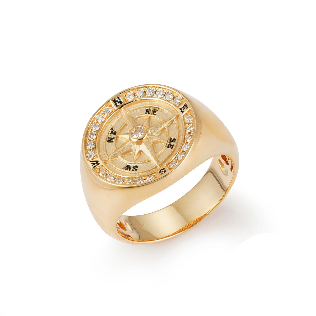 Orchid Gems Navigator Diamond Signet Ring